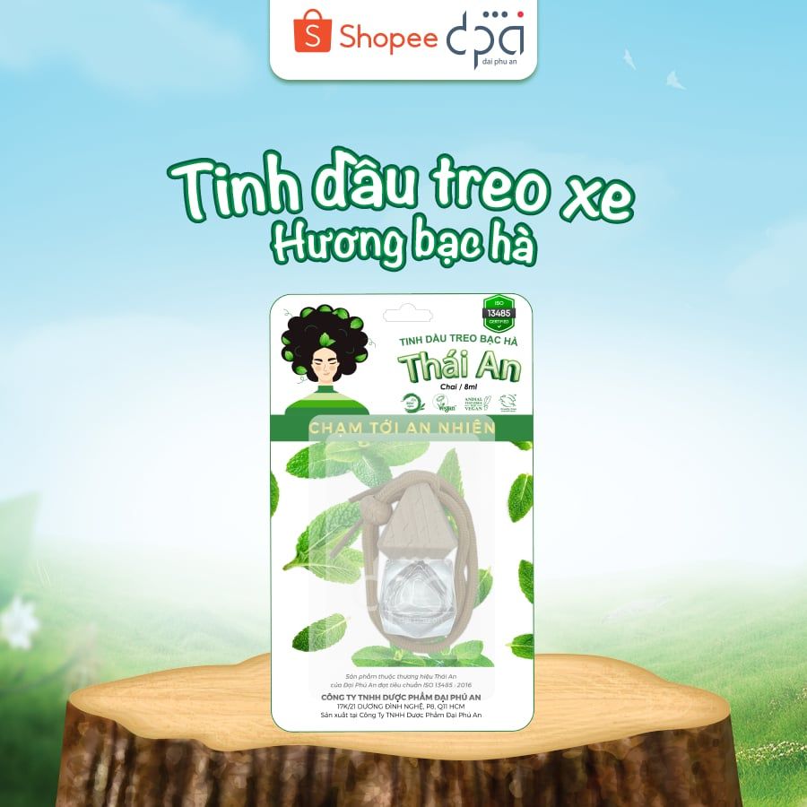  Tinh Dầu Treo Hương Bạc hà Thái An Thanh Lọc Không Khí Khử Mùi Hiệu Quả (C/9ml) 