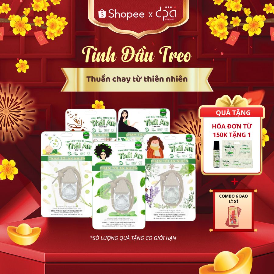  Tinh Dầu Treo Thái An Chiết Xuất Từ Thiên Nhiên Giúp Thư Giãn Khử Mùi Đuổi Muỗi Hiệu Quả - 9ml 