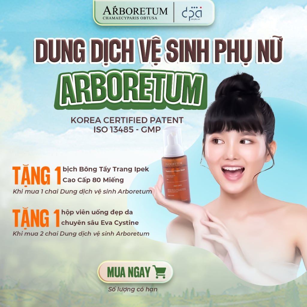  Dung Dịch Vệ Sinh Phụ Nữ Arboretum Dạng Bọt Dịu Nhẹ Làm Sạch Và Kháng Khuẩn Nấm Ngăn Mùi - Chai 80ml 