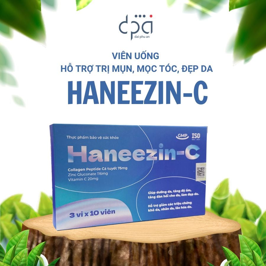  Viên Uống Hỗ Trợ Giảm Mụn Ngăn Ngừa Lão Hóa Giúp Đẹp Da Ngăn Rụng Tóc Hanee ZinC (Hộp/ 30 viên) 