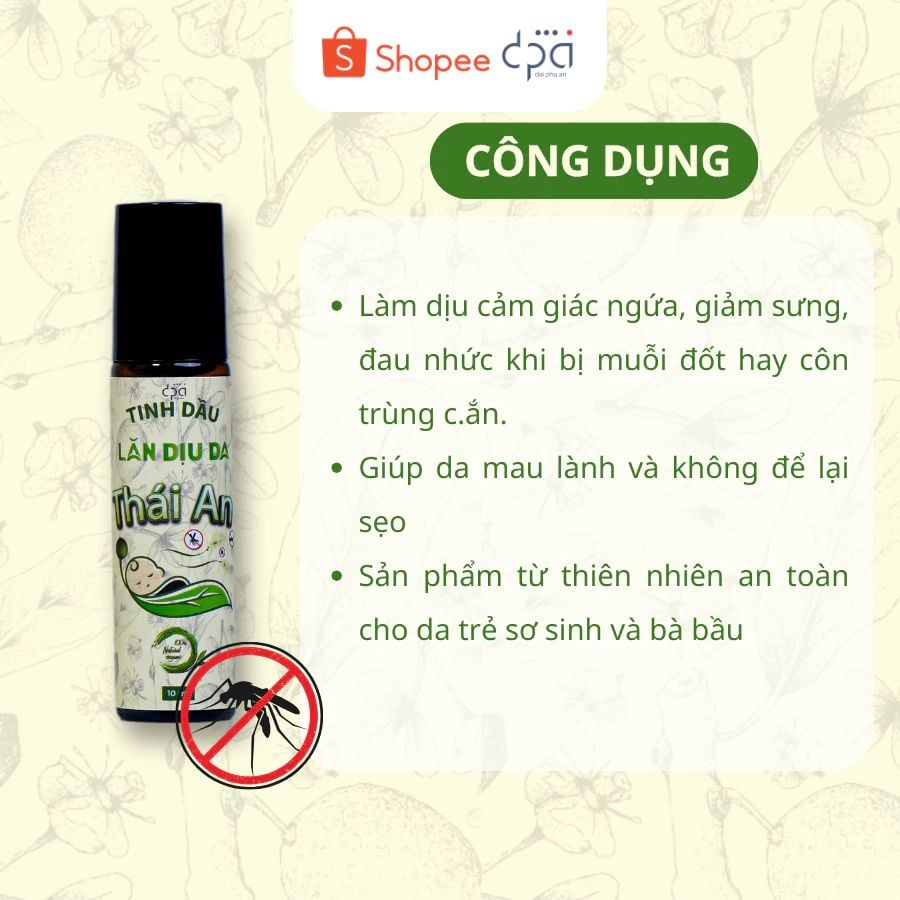  COMBO 6 Tinh Dầu Lăn Làm Dịu Da Cho Bé 