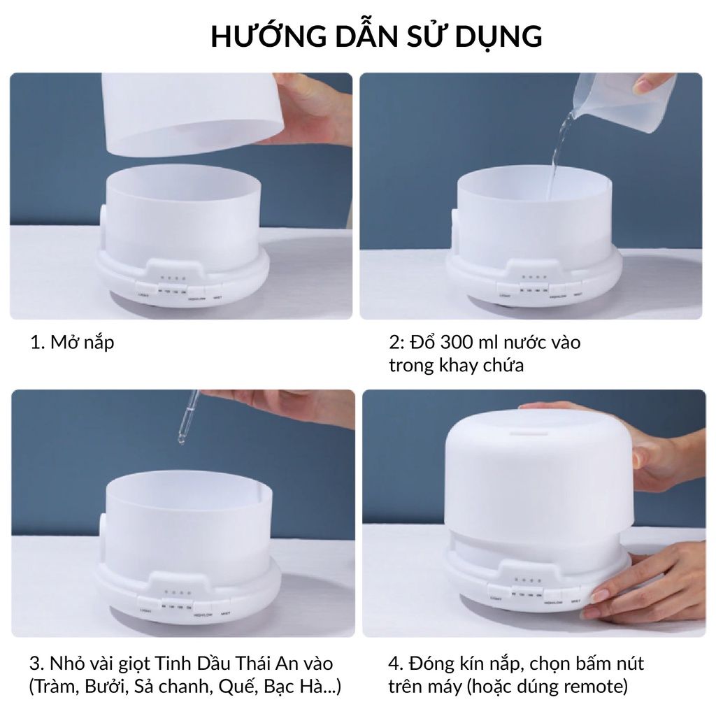  Máy Khuếch Tán Tinh Dầu Aroma Diffuser (300ml) 
