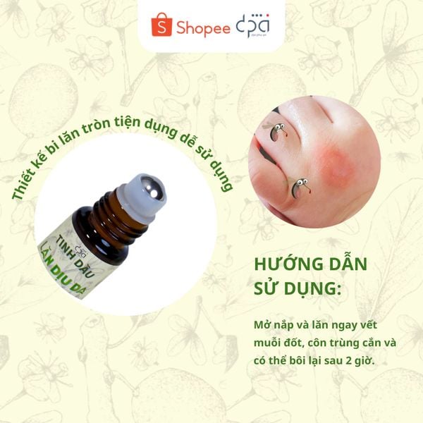  COMBO 6 Tinh Dầu Lăn Làm Dịu Da Cho Bé 