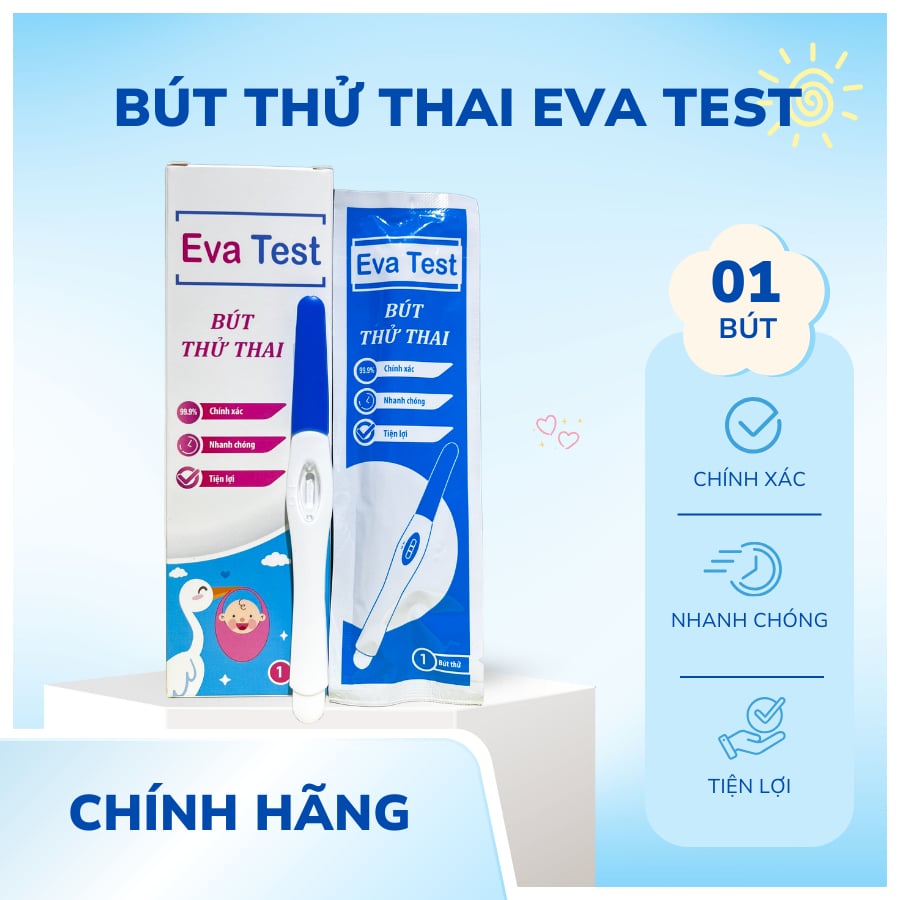  [QUÀ TẶNG] Bút Thử Thai Eva Test Phát Hiện Thai Sớm Độ Chính Xác Trên 99%- 2 HỘP 