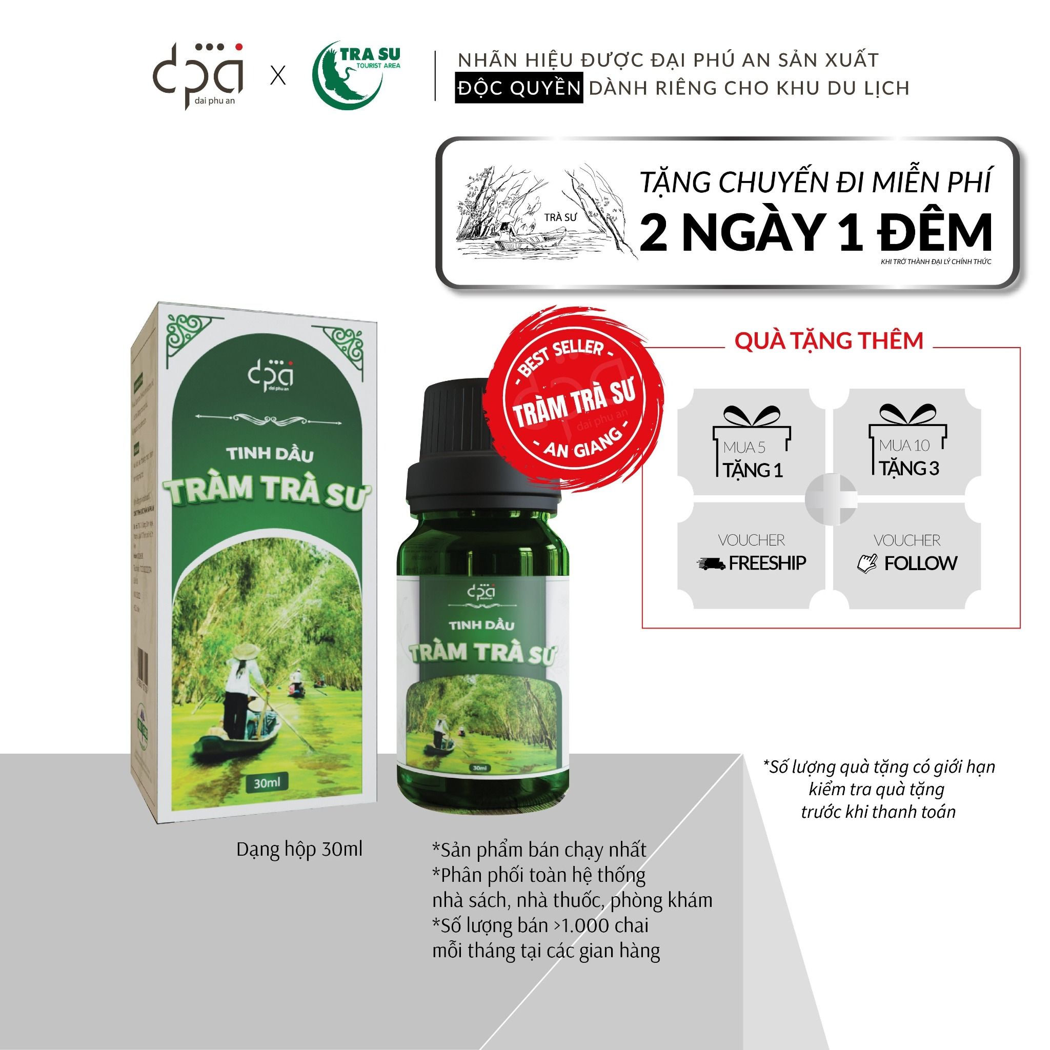  Tinh Dầu Tràm Trà Sư Kì Hoa Dị Thảo - Dung Tích Chai 30ML 