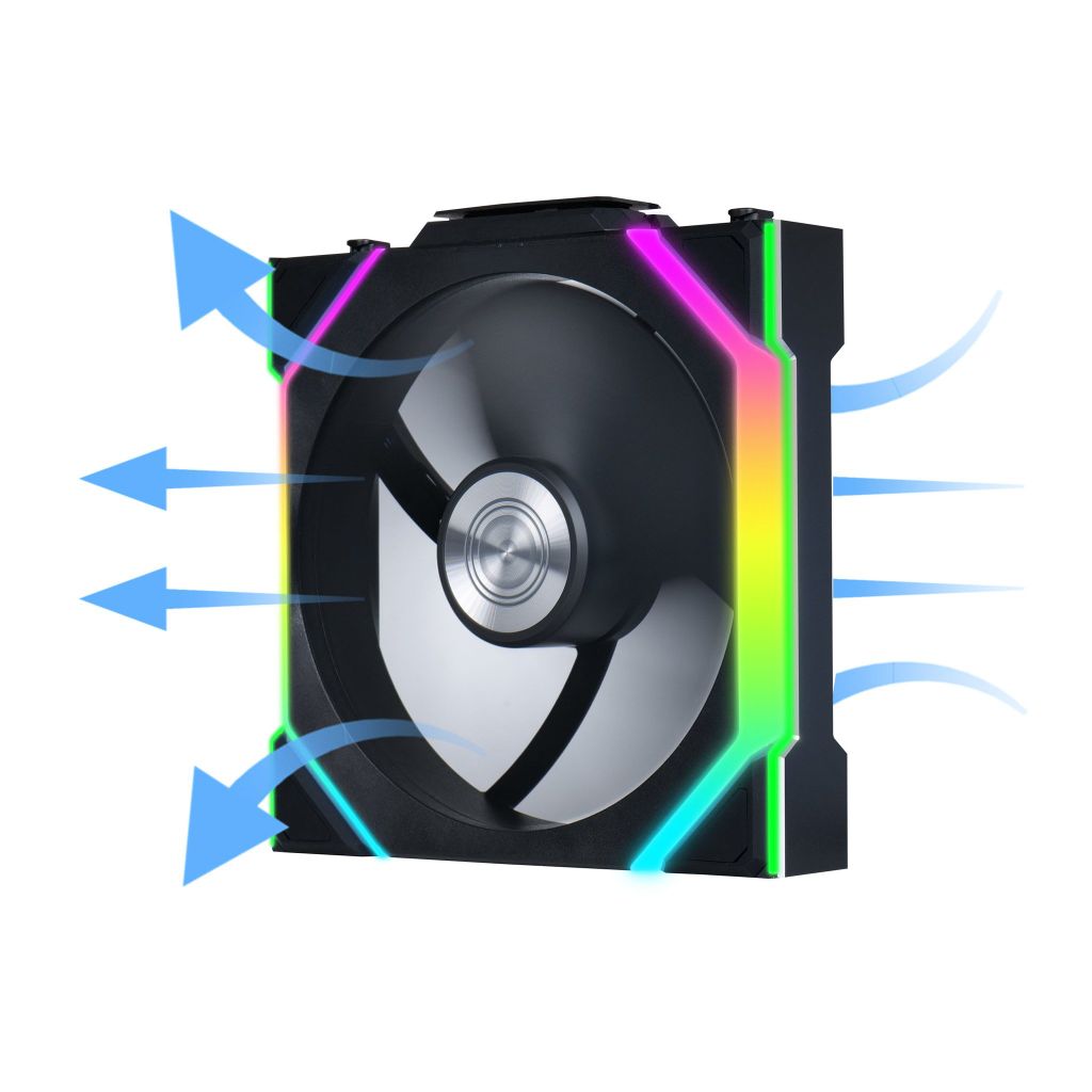 Fan Case LIAN LI UNI FAN SL WIRELESS 120 REVERSE | SINGLE PACK - BLACK (1 QUẠT KHÔNG LCD/CÁNH NGƯỢC)