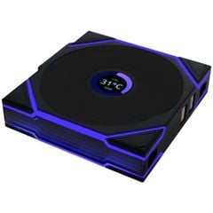 Fan Case LIAN LI UNI FAN TL WIRELESS LCD 120 | TRIPPLE PACK - BLACK (BỘ 3 CÁI KÈM HUB USB - CÁNH THUẬN)