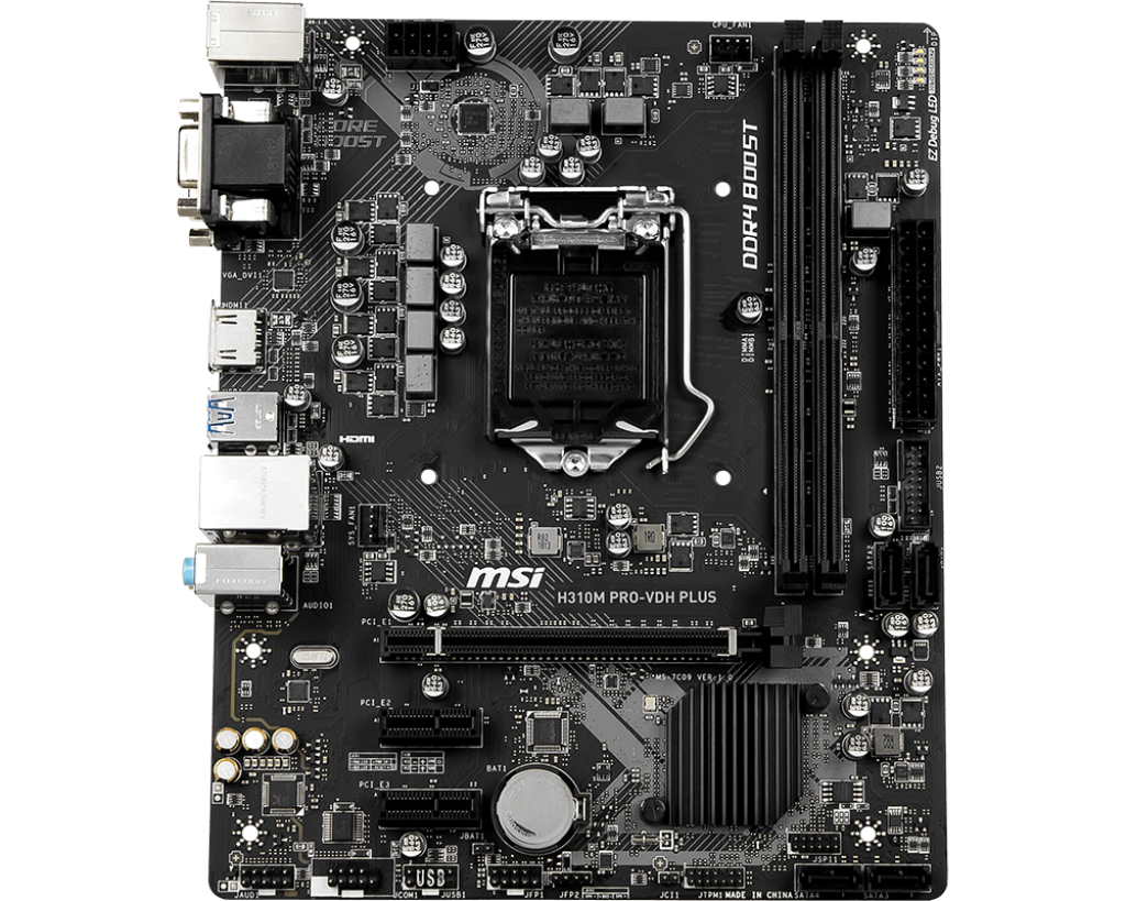 Bo mạch chủ Mainboard MSI H310M PRO-VDH PLUS (Intel H310, Socket 1151, m-ATX, 2 khe RAM DDR4)