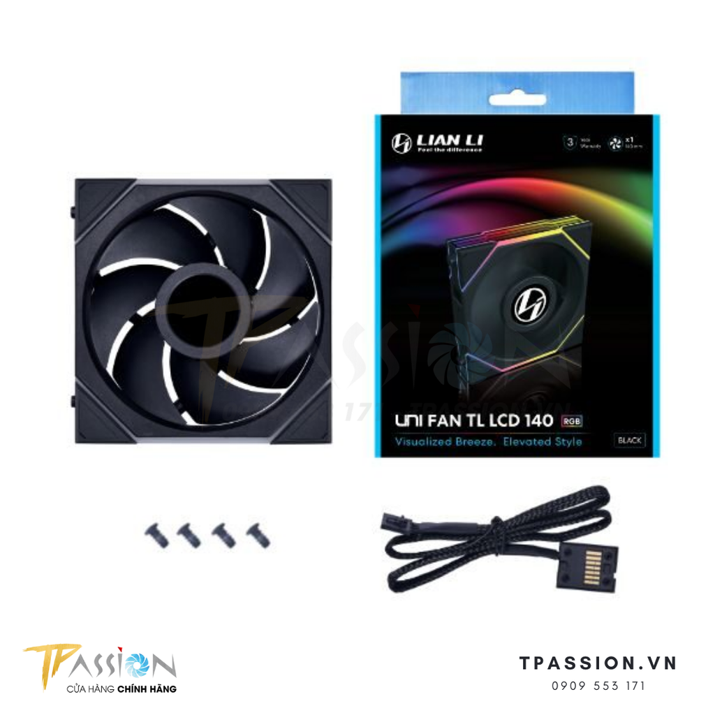 Quạt tản nhiệt LIAN LI UNI FAN TL LCD 120 / 140 | BLACK / WHITE | CÁNH THUẬN