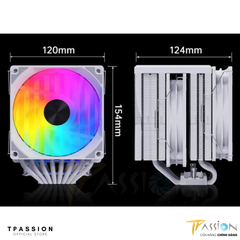 Tản nhiệt khí CPU SNOWMAN MT880 BLACK / WHITE (8 Ống đồng/2 tháp/LED ARGB 5V/LED RGB AUTO)
