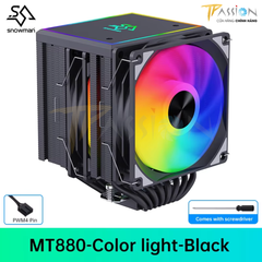 Tản nhiệt khí CPU SNOWMAN MT880 BLACK / WHITE (8 Ống đồng/2 tháp/LED ARGB 5V/LED RGB AUTO)