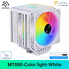 Tản nhiệt khí CPU SNOWMAN MT880 BLACK / WHITE (8 Ống đồng/2 tháp/LED ARGB 5V/LED RGB AUTO)