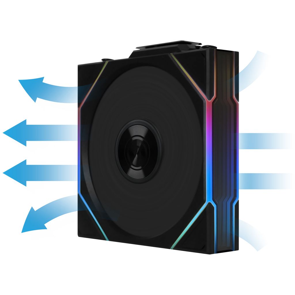 Fan Case LIAN LI UNI FAN TL WIRELESS 120 REVERSE | TRIPPLE PACK - BLACK (BỘ 3 CÁI KÈM HUB USB - CÁNH NGƯỢC)