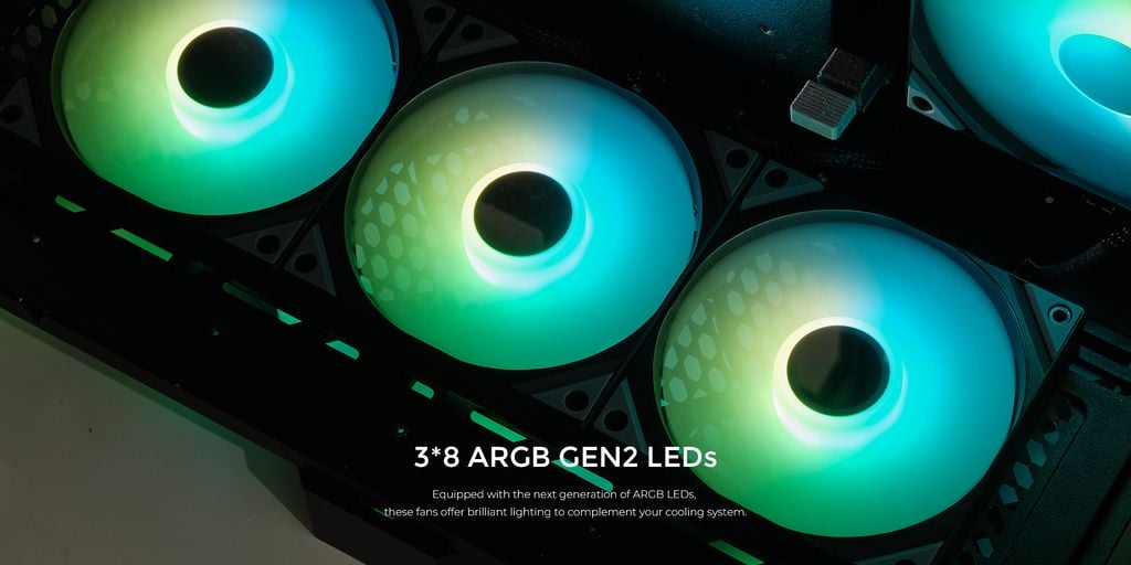 Tản nhiệt nước AIO CPU TRYX PANORAMA 360 ARGB - BLACK (Màn hình 3D 6.5