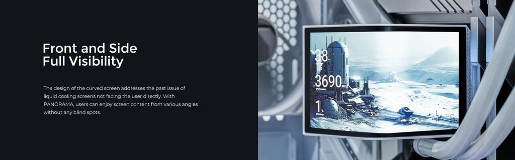 Tản nhiệt nước AIO CPU TRYX PANORAMA 360 ARGB - BLACK (Màn hình 3D 6.5