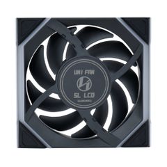 Fan Case LIAN LI UNI FAN SL WIRELESS LCD 120 REVERSE | TRIPPLE PACK - BLACK (BỘ 3 CÁI KÈM HUB USB - CÁNH NGƯỢC)