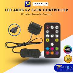 Bộ điều khiển cấp tín hiệu LED ARGB 5V 3 Pin - TPassion Controller kèm Remote (17 nút)