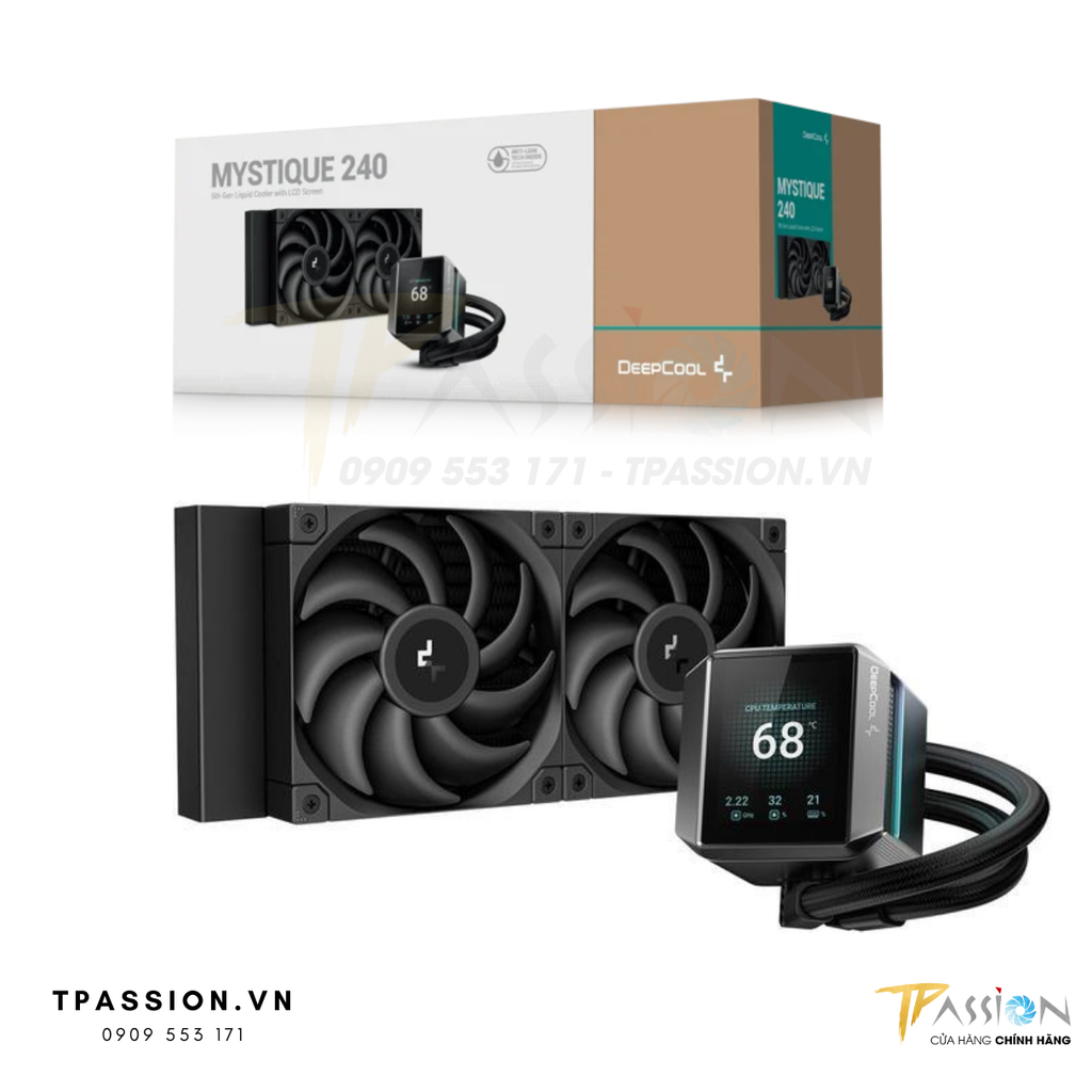 Tản nhiệt nước AIO CPU DEEPCOOL MYSTIQUE 240 | 360 MÀN HÌNH LCD - bơm LED ARGB 5V