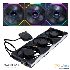 Quạt tản nhiệt LIAN LI UNI FAN TL LCD 120 / 140 | REVERSED BLADE | BLACK / WHITE | CÁNH NGƯỢC