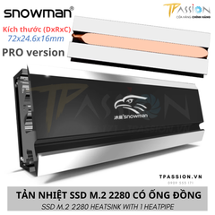 Tản nhiệt SSD M2 Snowman PRO 2280 - Có ống đồng