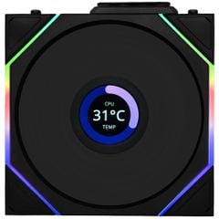 Fan Case LIAN LI UNI FAN TL WIRELESS LCD 120 | TRIPPLE PACK - BLACK (BỘ 3 CÁI KÈM HUB USB - CÁNH THUẬN)