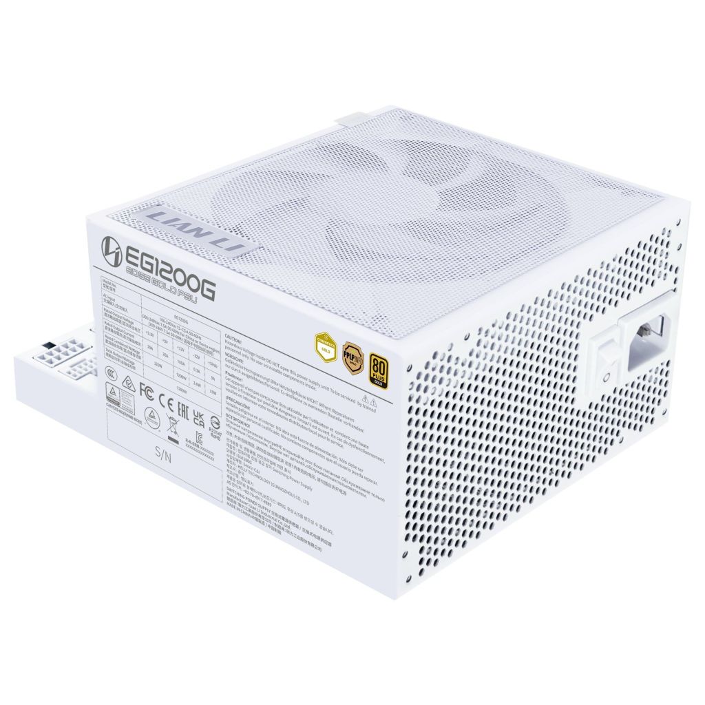 Nguồn PSU LIAN LI EDGE GOLD EG1200G - 1200W - WHITE (kèm USB HUB/ATX3.1/80+GOLD/FULL MODULAR/PCIe5.1)