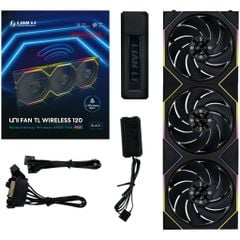 Fan Case LIAN LI UNI FAN TL WIRELESS 120 REVERSE | TRIPPLE PACK - BLACK (BỘ 3 CÁI KÈM HUB USB - CÁNH NGƯỢC)