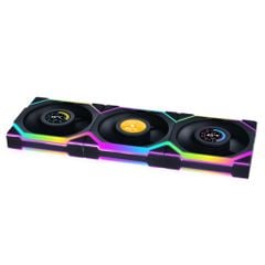 Fan Case LIAN LI UNI FAN SL WIRELESS LCD 120 REVERSE | TRIPPLE PACK - BLACK (BỘ 3 CÁI KÈM HUB USB - CÁNH NGƯỢC)
