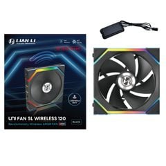 Fan Case LIAN LI UNI FAN SL WIRELESS 120 REVERSE | SINGLE PACK - BLACK (1 QUẠT KHÔNG LCD/CÁNH NGƯỢC)
