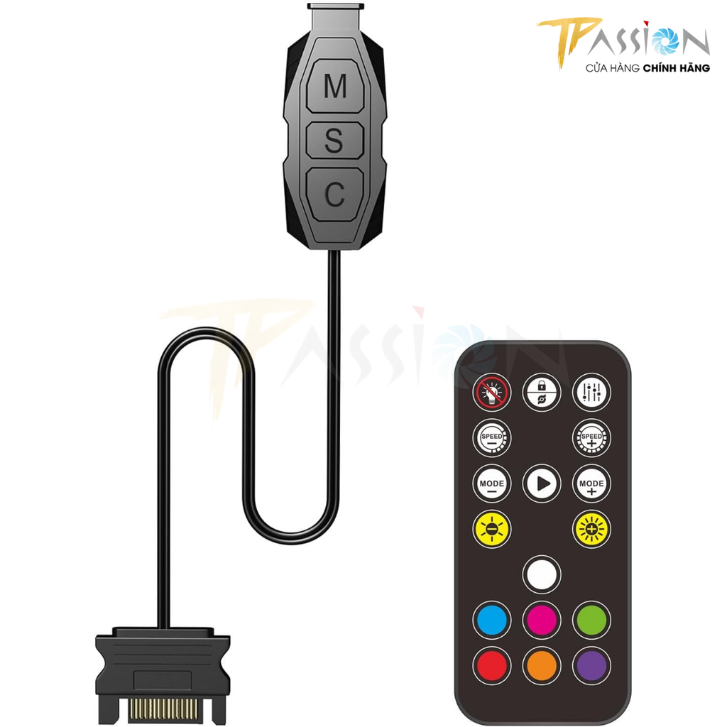 Bộ điều khiển cấp tín hiệu LED ARGB 5V 3 Pin - TPassion Controller kèm Remote (17 nút)