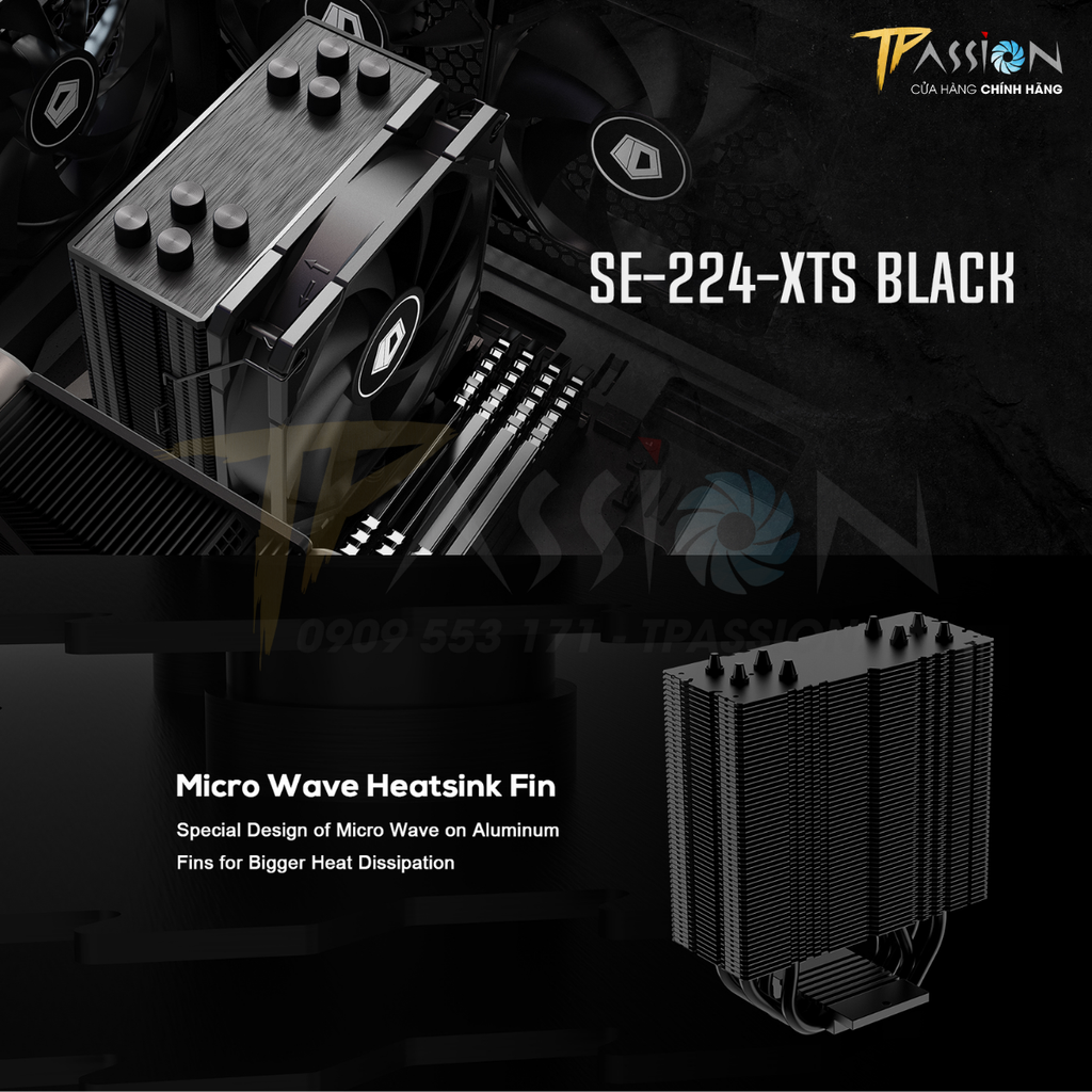 Tản nhiệt khí CPU ID-Cooling SE-224-XTS BLACK / MINI