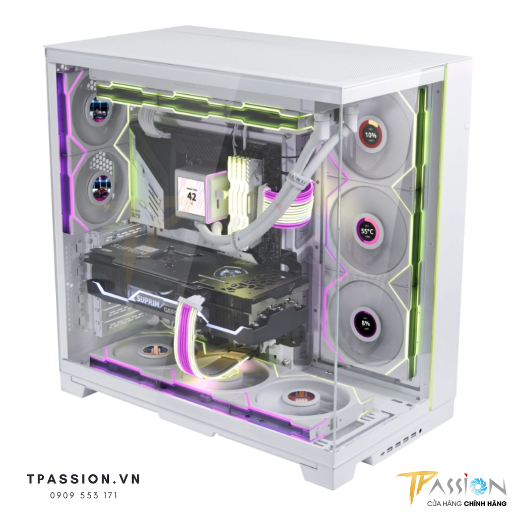 Quạt tản nhiệt LIAN LI UNI FAN TL LCD 120 / 140 | REVERSED BLADE | BLACK / WHITE | CÁNH NGƯỢC