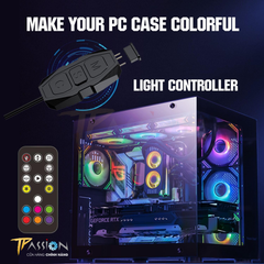 Bộ điều khiển cấp tín hiệu LED ARGB 5V 3 Pin - TPassion Controller kèm Remote (17 nút)