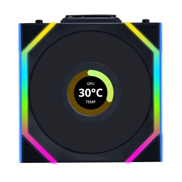 Fan Case LIAN LI UNI FAN SL WIRELESS LCD 120 | SINGLE PACK - BLACK (1 QUẠT LCD - CÁNH THUẬN)