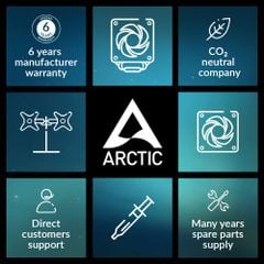 Bộ kit 5 quạt tản nhiệt Arctic P12 PWM PST Fan Black - Pack 5 Fan Case (ACFAN00137A)
