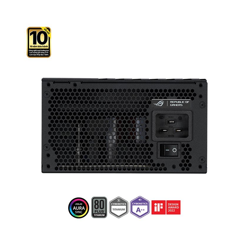 NGUỒN  ASUS ROG THOR - 1600T GAMING TITANIUM - 1600W ( MÀU ĐEN/80 PLUS TITANIUM / FULL MODULAR)