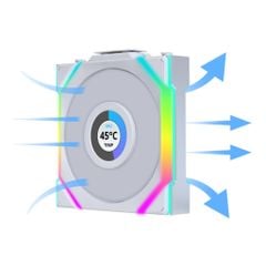 Fan Case LIAN LI UNI FAN SL WIRELESS LCD 120 | TRIPPLE PACK - WHITE (BỘ 3 CÁI KÈM HUB USB - CÁNH THUẬN)