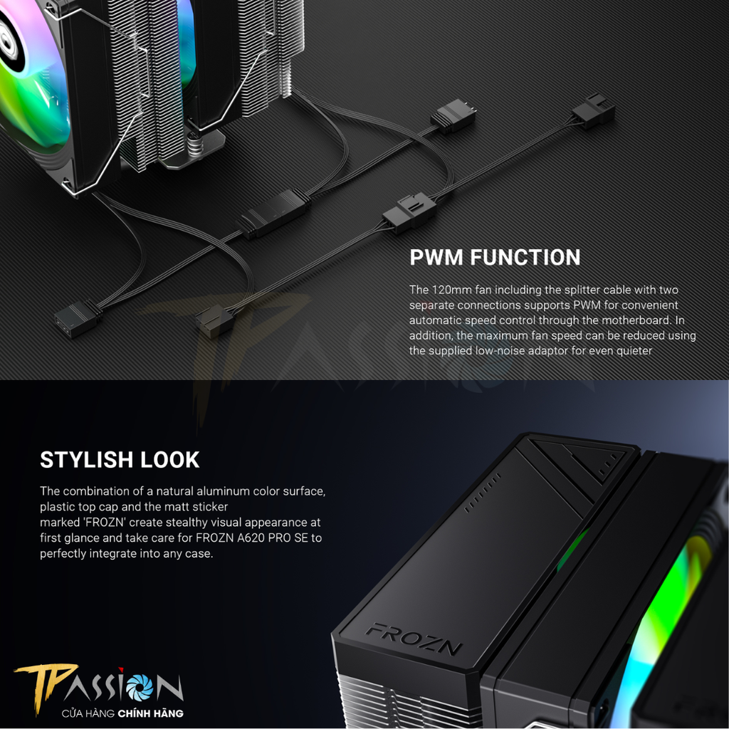 Tản nhiệt khí CPU ID-Cooling FROZN A620 PRO SE - BLACK (6 ỐNG ĐỒNG/TDP 260W)