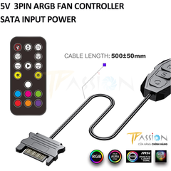 Bộ điều khiển cấp tín hiệu LED ARGB 5V 3 Pin - TPassion Controller kèm Remote (17 nút)