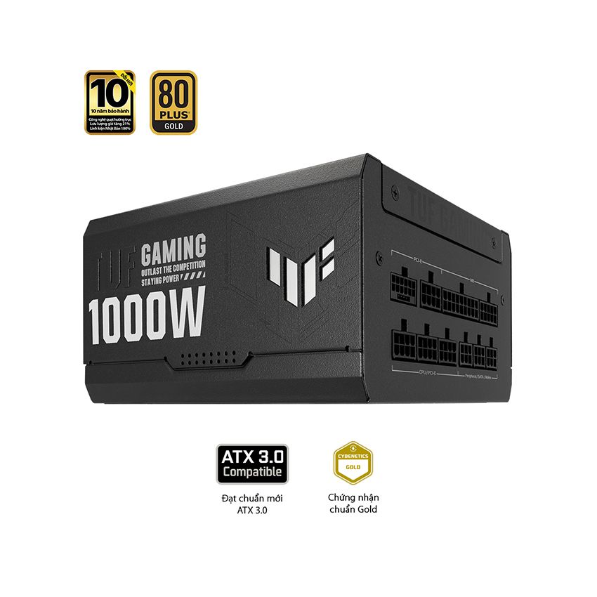 NGUỒN MÁY TÍNH ASUS TUF GAMING 1000W GOLD ATX3.0 ( PCI GEN 5.0 /80 PLUS GOLD/MÀU ĐEN/FULL MODULAR)