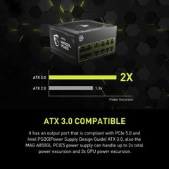 Nguồn máy tính MSI MAG A850GL PCIE5 850W 80 Plus Gold MAG-A850GL-PCIE5