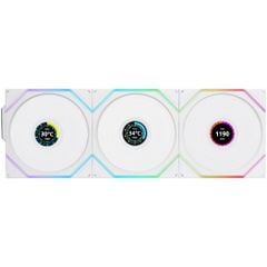 Fan Case LIAN LI UNI FAN TL WIRELESS LCD 120 REVERSE | TRIPPLE PACK - WHITE (BỘ 3 CÁI KÈM HUB USB - CÁNH NGƯỢC)