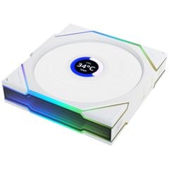 Fan Case LIAN LI UNI FAN TL WIRELESS LCD 120 REVERSE | TRIPPLE PACK - WHITE (BỘ 3 CÁI KÈM HUB USB - CÁNH NGƯỢC)