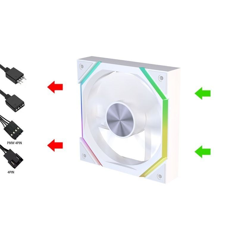 Quạt Fan case Jungled Leopard GALAXY 120 ARGB - WHITE (12cm/PWM/Sync LED 5V/Cánh thuận/Cánh ngược)