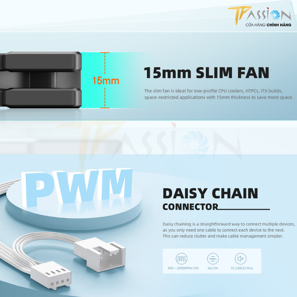 Quạt ID-Cooling TF-9215 | BLACK & WHITE