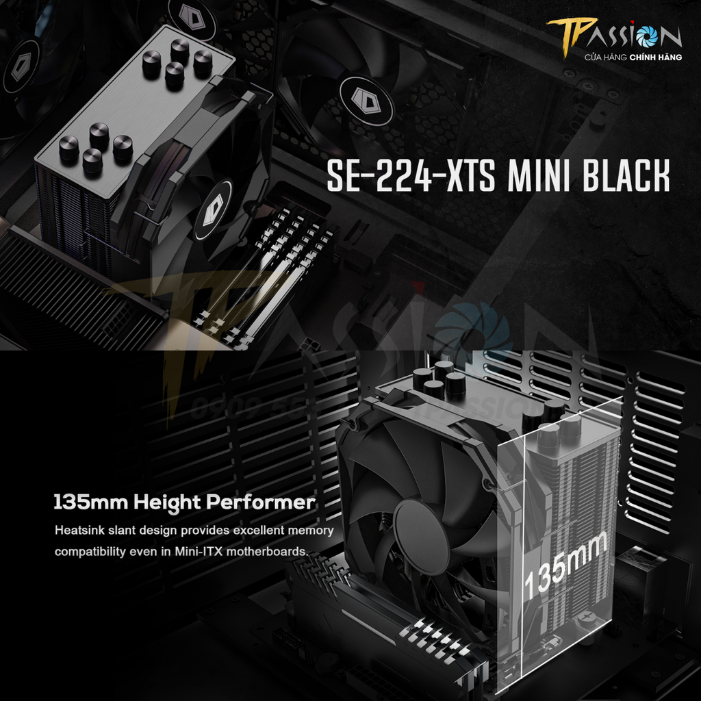 Tản nhiệt khí CPU ID-Cooling SE-224-XTS BLACK / MINI