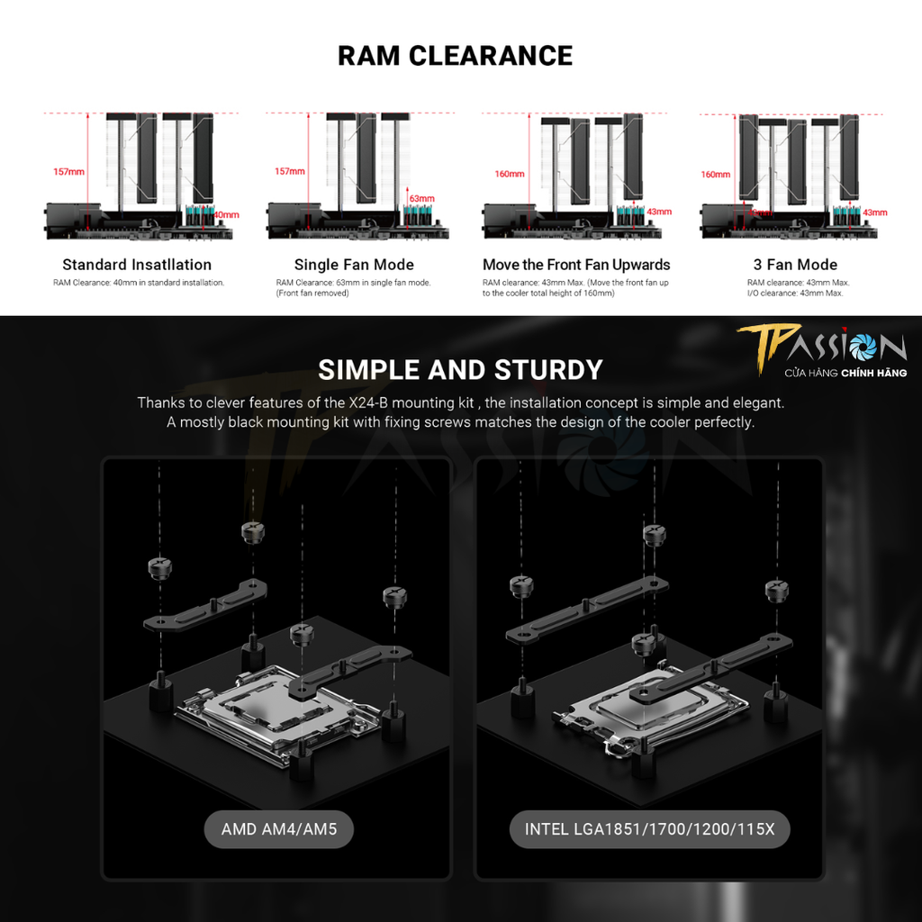 Tản nhiệt khí CPU ID-Cooling FROZN A620 PRO SE - BLACK (6 ỐNG ĐỒNG/TDP 260W)