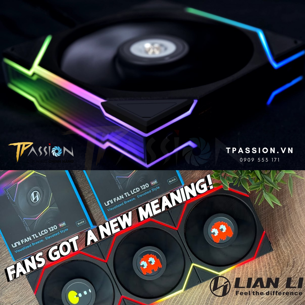 Quạt tản nhiệt LIAN LI UNI FAN TL LCD 120 / 140 | BLACK / WHITE | CÁNH THUẬN