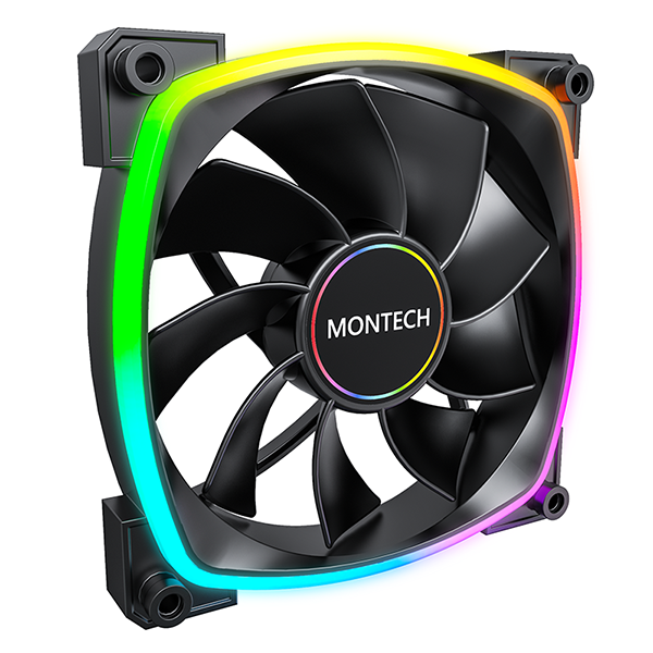 Quạt Fan Case MONTECH RX140 PWM REVERSE - BLACK | WHITE (140mm/LED viền ARGB/Cánh ngược)