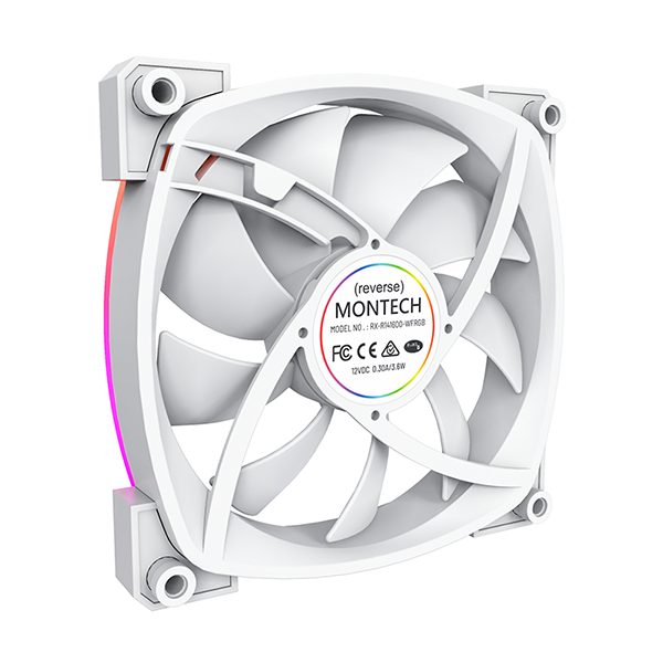 Quạt Fan Case MONTECH RX140 PWM REVERSE - BLACK | WHITE (140mm/LED viền ARGB/Cánh ngược)